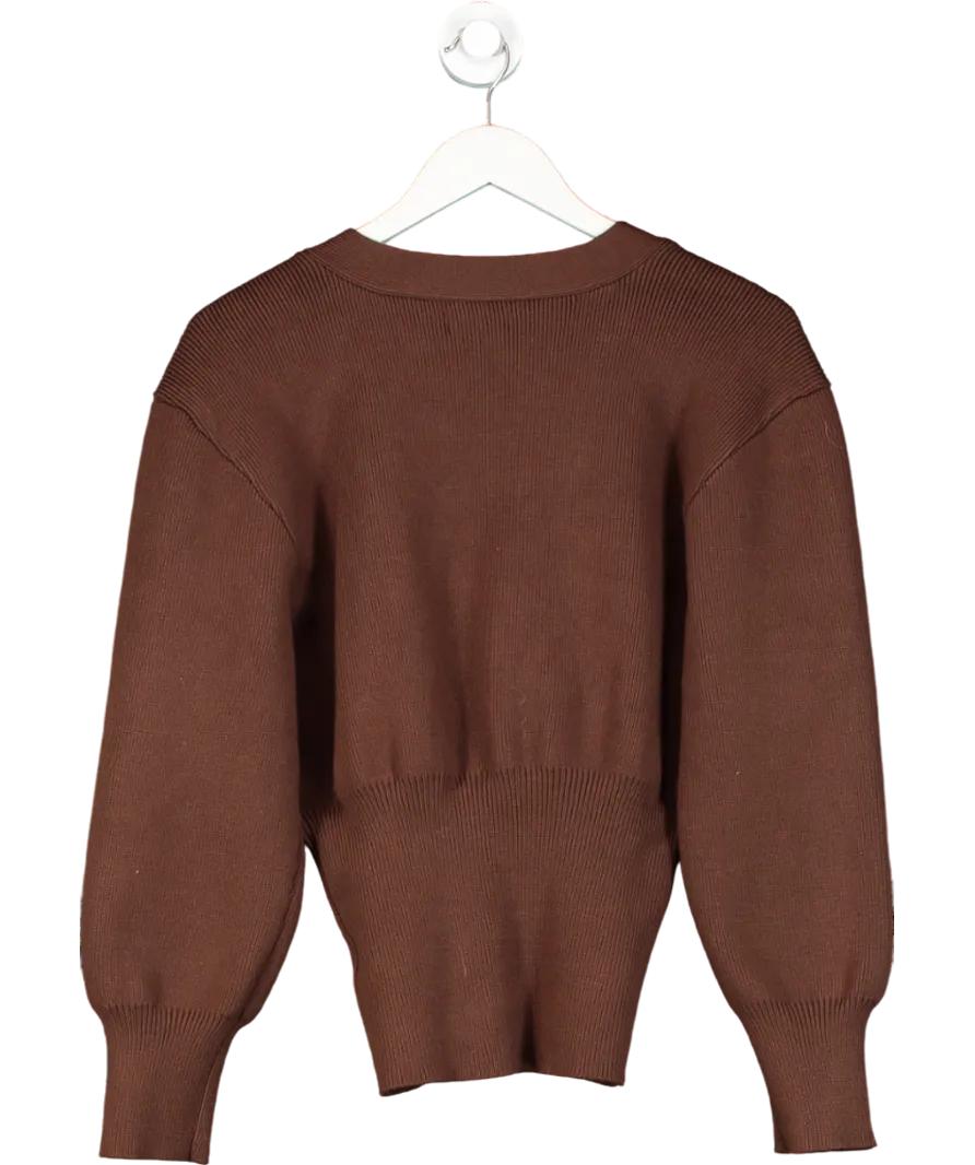 Urban Revivo Brown V Neck Knitted Cardigan UK 8