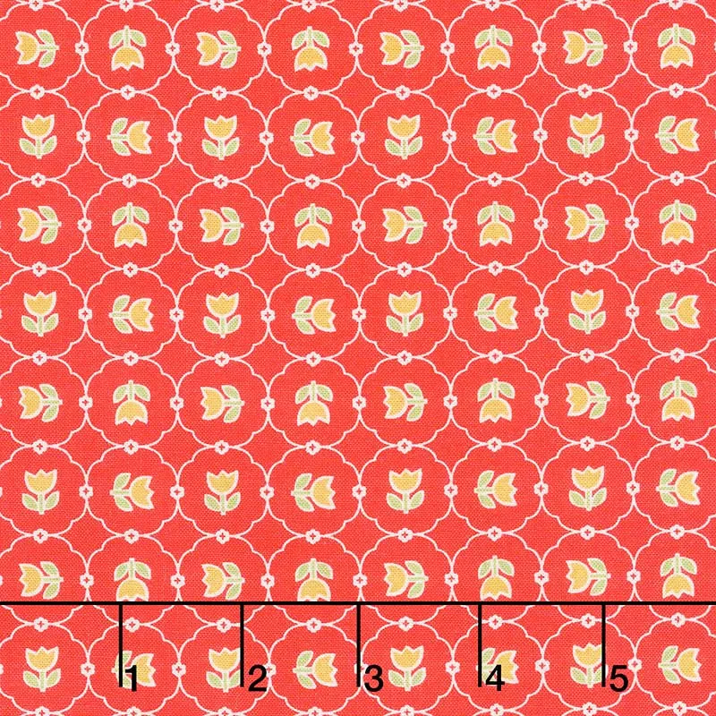 Vintage Happy 2 - Tulips Cayenne Yardage