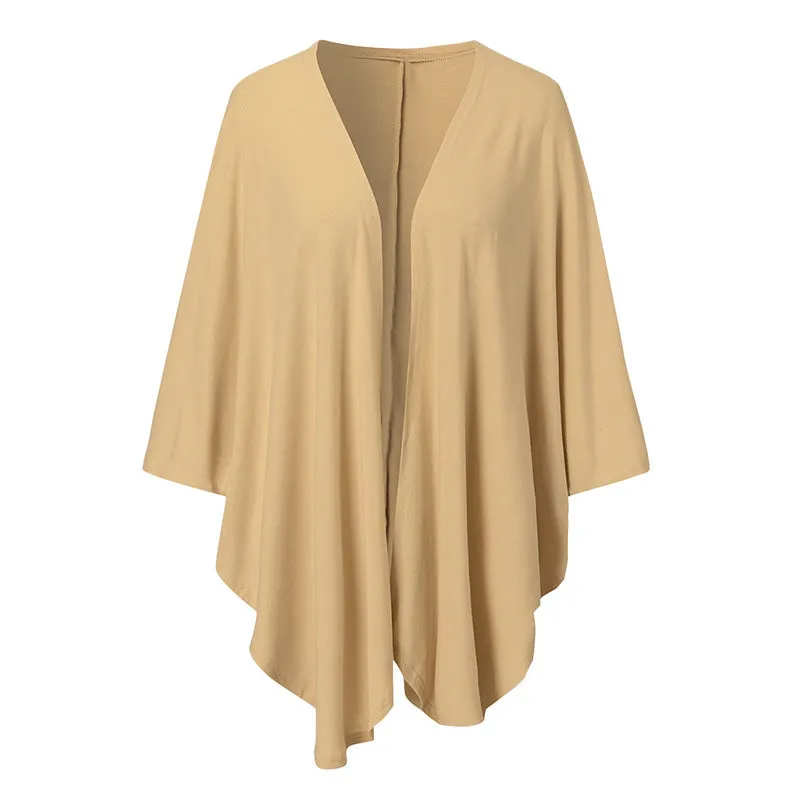 Wholesale Plus Size Clothing Mid-Length Irregular Hem Knit Cardigan Jacket