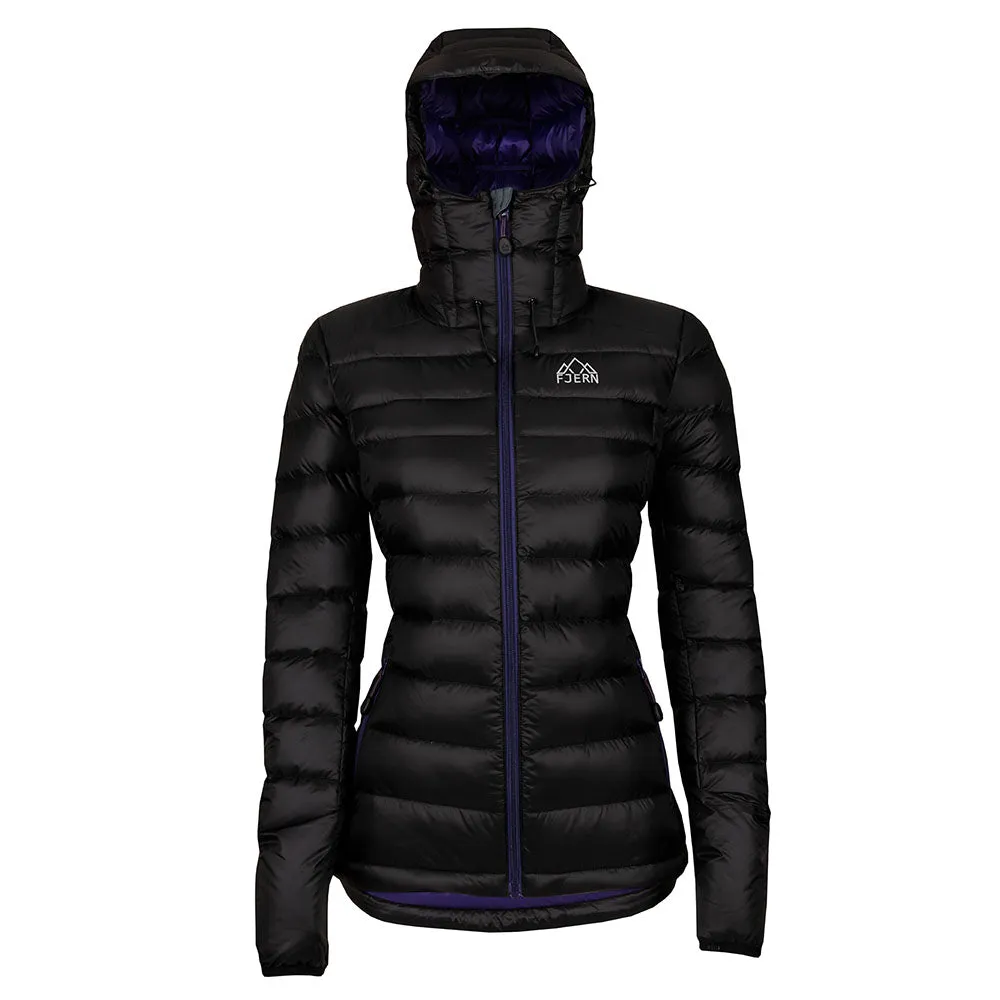 Womens Arktis II Down Hooded Jacket (Black/Purple)