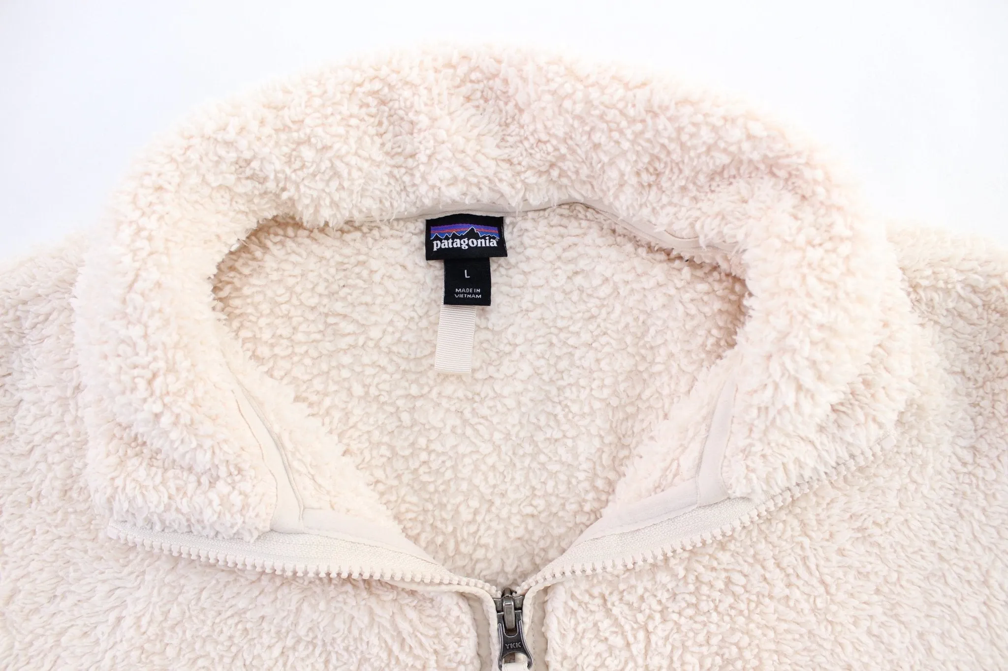 Women's Patagonia Logo Patch Light Pink Fleece Pullover Jacket